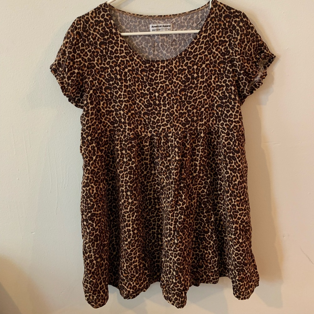 Leopard print baby doll shift dress